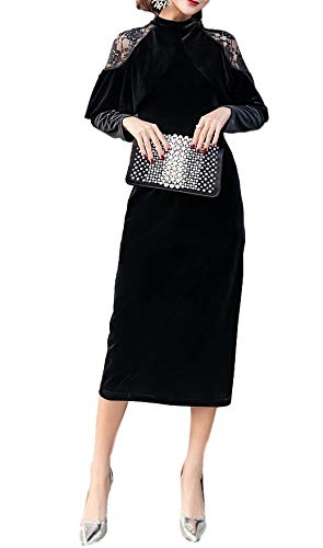 美品SIXIEME‑SENS 9AR 黒レース×ベロア フォーマルドレス 結婚式 512avcz9suL._UY1000_.jpg