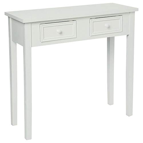 Atmosphera Console 2 tiroirs Charme Blanc