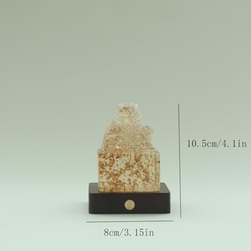Estatua Dragón Chino con Luz en Resina y Base de Madera miniatura 4