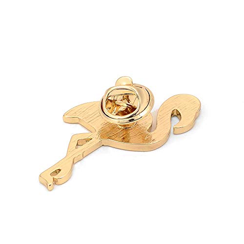 10K Gold Color Cute Enamel Flamingo Pin and Brooch3