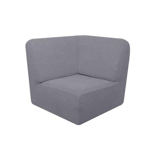 XHDZSW Copridivano A Forma di L, Elasticizzato, per Divano Ad Angolo A 5 Posti, Copridivano Angolare Componibile, 3 Pezzi per Divano Componibile Fodera Protezione per Mobili (Grigio,Pezzi d'angolo)