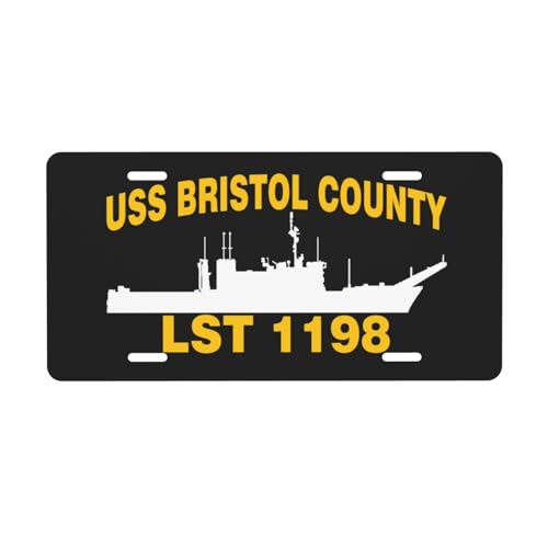 USS Bristol Cou'n-ty LST 1198 Flag Tag Sign 6 X 12 Inch-Novelty Vintage Aluminum Metal License Plate License Plate