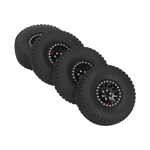 Rodas e Pneus de 1,9 Polegadas, Cubo de Liga de Alumínio 1/10 Rodas de Carro RC e Pneus para Direção