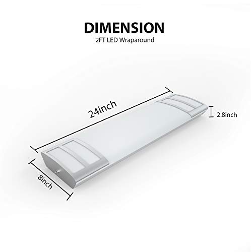 Faithsail 2Ft Led Light 20W 2200Lm Led Linear Flush Mount Lights, 4000K Neutral White, 2 Foot Kitchen Led Lighting Fixture Ceiling For Craft Room, Laundry, Fluorescent Tube Replacement #TOP1