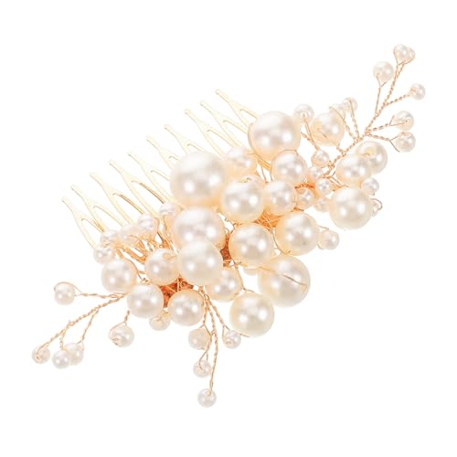 VERDANVERSE 手作りパールヘアコーム 結婚式用 ヘアアクセサリー サイドコーム