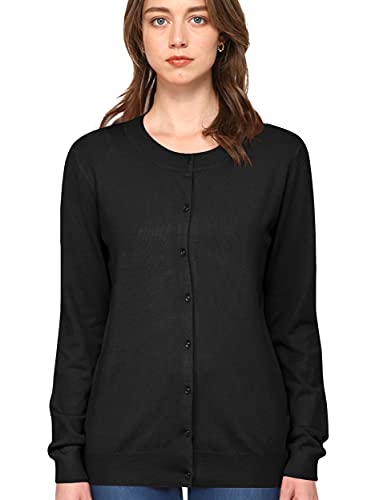 Mbj Wsk781 Womens Keep It Classic Crew Neck Cardigan Xxl Black #TOP2