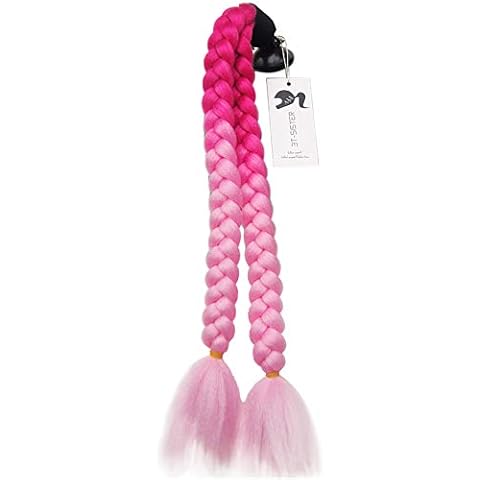 3T-SISTER Pigtails Accessory for Helmet Pigtails Ponytail Braids Hair for Motorcycle Bicycle Batting Skate Helmet or Other Helmets 2 Braids Together 24inch /Many Colors (Helmet not Included) Cover