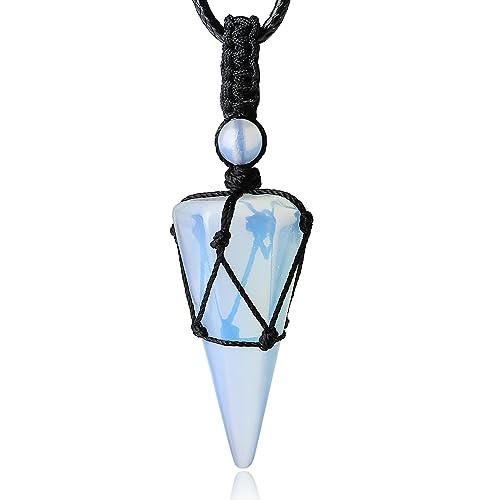 Image of XIANNVXI Healing Crystal Necklace for Men Jewelry Gift | Adjustable Black Rope Natural Gemstone Pendant