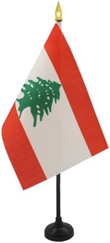 AZ FLAG Bandera de Mesa de LÍBANO 15x10cm - BANDERINA de DESPACHO...