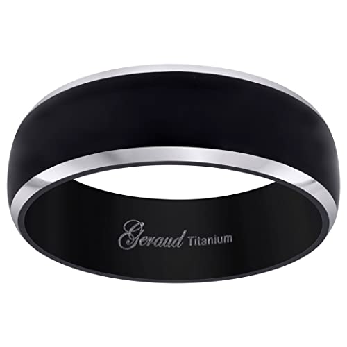 Titanium Black Tone Mens Domed Comfort Fit Wedding Band 8mm Size 11 Jewelry Gifts for Men