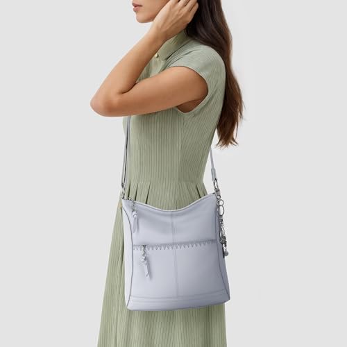 Image of The Sak Lucia Leather Crossbody Purse - Premium Leather Women's Handbag for Everyday & Travel - Cross Body Bag With Zipper