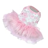 Vestido de Perro Perro melocotón Flor Falda Fiesta de Mascotas Ropa de Verano Cachorro Vestido de Malla L Fiesta de Mascotas