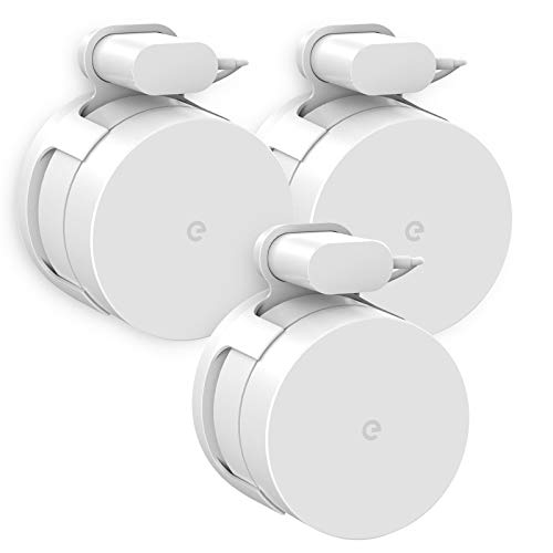 Google WiFi Wall Mount Bracket, Caremoo Bracket Holder for Google WiFi Router and Google Mesh (2016 Model), Without Messy Wires or Screws (White, 3 Pack)