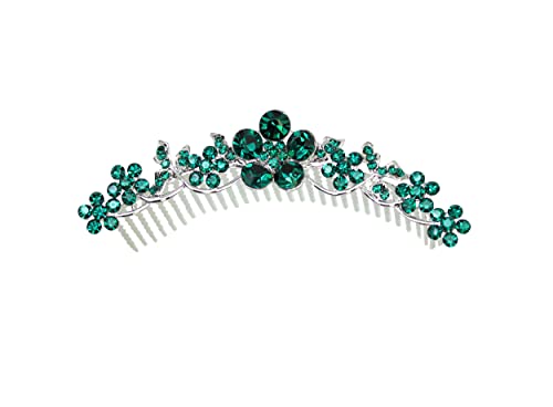 Peineta para el pelo con diamantes de imitación verde GorgeousGreen Faship