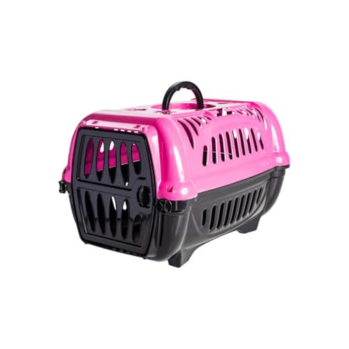 Caixa De Transporte Para Gatos Coelho Cão Pequeno 8kg(ROSA)