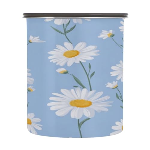 Envase Floral Azul para Café 900ml Acero Inoxidable