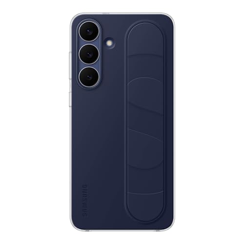 Image of SAMSUNG Galaxy S25 FE Standing Grip Phone Case, Protective Cover with Stand, Hands Free, Secure Grip, Soft, Comfortable Design, US Version, Dark Blue