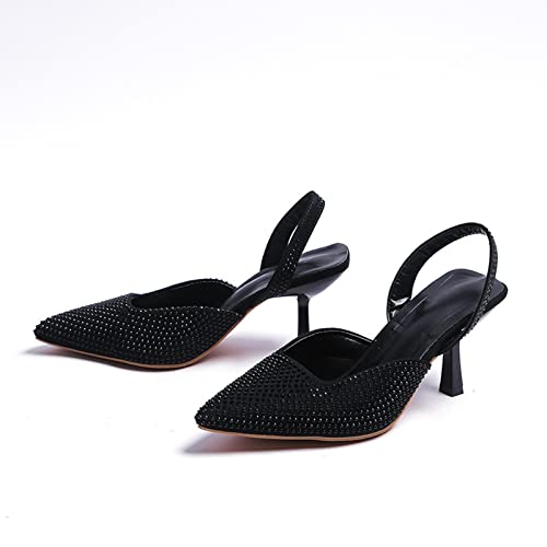 Sandales compensées femme strass chic et tendance noires