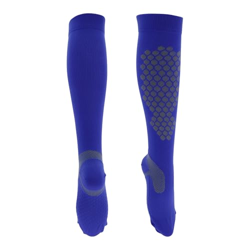 REPAIROCK Calcetines De Ciclismo Antideslizantes Absorben El Sudor Antifricción Calcetines De Bicicleta Al Aire Libre Gris Azul Talla S-M Neutro Unisex 1 Par Rejilla Panal