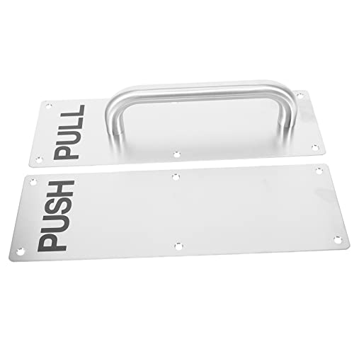 Angoily 2Pcs Push-Pull Handle Passage Door Knobs Push Pull Door Knob Door Plate Vintage Door Hardware Metal Door Plate Aisle Stainless Steel Silver Single Sided Door Pull Handle #TOP3