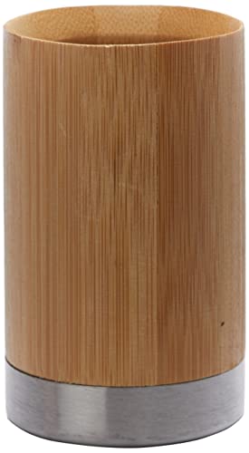 axentia Zahnbürstenhalter 'Bonja', Badausstattung, Bad-Zubehör aus Bambus, dekorativer Bürstenhalter, Stiftebox, Stiftehalter, rund