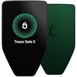 Trezor Safe 5 - Crypto Hardware Wallet with Secure Element & Passphrase, Color Touchscreen, Haptic Feedback, Bitcoin Security, Supports 1000s Coins & Tokens, Quick & Simple Setup (Green Berryl)
