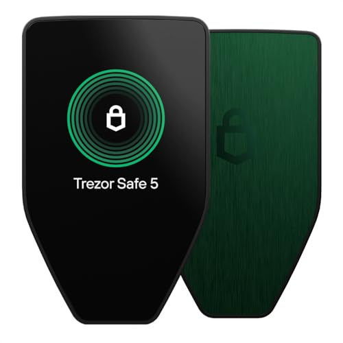 Trezor Safe 5 - Crypto Hardware Wallet with Secure Element & Passphrase, Color Touchscreen and Haptic Feedback, Protect your Bitcoin and Digital Assets (Green Beryl)