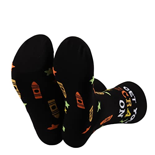 MBMSO Funny Kindergarten Teacher Gifts 2 Pairs Get Your Cray on Daycare Teacher Socks Thank You Gifts for Preschool Teachers2