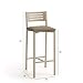 fanmuebles - Taburete de Cocina Medio con Respaldo Kati - Polipiel Plata...