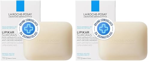 La Roche-Posay Lipikar, Pane Detergente Schiumogeno, Per Pelli Secche, Effetto Lenitivo e Idratante, Pelle Detersa e Morbida Senza Secchezza, Con Niacinamide e Burro di Karité, Surgras, 150 g