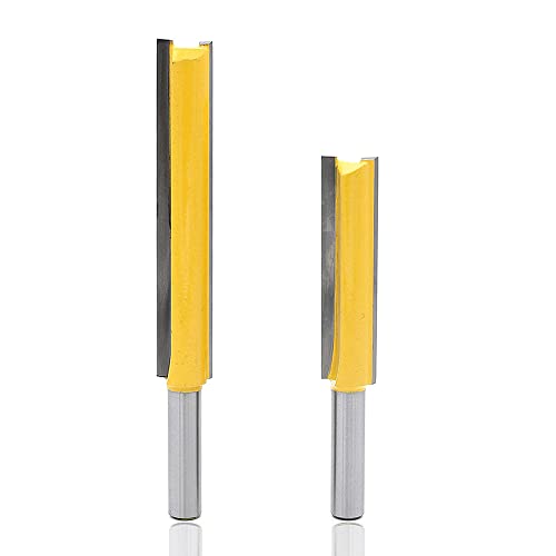 Mesee 2Pcs Fraises à Rainurer Droites en 8mm Tige, Fraises de Fraisage à Bois Mèche Routeur...