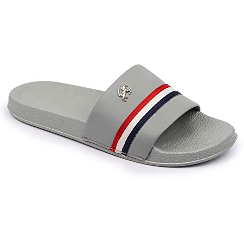 Image of PERY-PAO Mens Stylish Sliders White, Red, Black, Grey, Sky Blue Boys Slippers