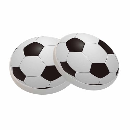 Soccer Ball Pattern Coasters for Drinks Coasters for Table Ceramic Absorb Stone Coasters with Coffee Table Cork Base for Home Decor 2 Pcs