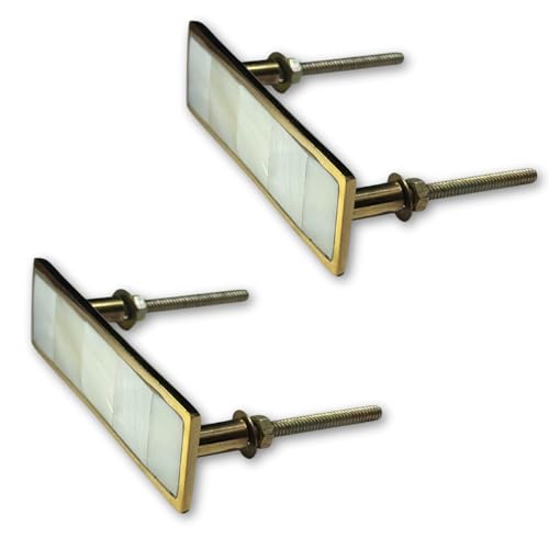 Perilla Home Set of 2 Mother of Pearl Inlay Cabinet Pulls Unique Design Drawer Handles Deal for Cabinets, Closets, Cupboards, Drawers, Wardrobes, Doors