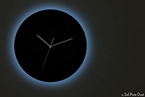 Sol Pixie Dust Reverse Wall Clock - Round Black Funny Clock - Backwards Running Time thumb #6