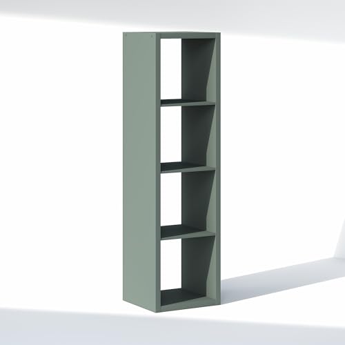 Image of Furinno Cubic Extra Thick 4-Cube Closet Organizers and Storage, Sage Green | 14.6 x 16 x 58 in, Vertical Open Shelf Closet Storage, Closet Organizer, for Wardrobe, Bedroom, Living Room