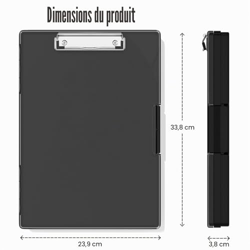 Porte-bloc robuste noir avec boîte de rangement compartimentée - 2