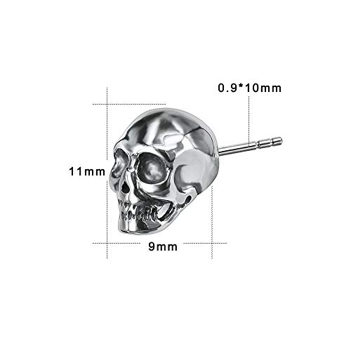 18G Punk Tiny Spider Cz Stud Earrings Ghost Crown Surgical Stainless Steel Earrings For Women Girls #TOP1