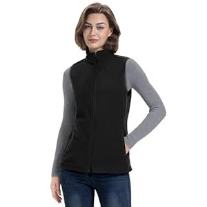 33,000ft Women’s Fleece Vest, Lightweight Warm Polar Soft Vests Outerwear with Zip Up Pockets, Sleeveless Jacket for Winter