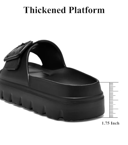 Image of Haifago Womens Platform Sandals with Arch Support, Summer Beach Slides with Adjustable Buckle, Comfort Lightweight Chunky Cushion Slip on Sandal