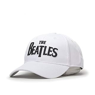 The Beatles Classic Adjustable Baseball Cap Drop T Logo SGT Pepper Drum Abbey Road (Black Drop T White) - Les Beatles, Paul McCartney, John Lennon, RIngo Starr, George Harrison