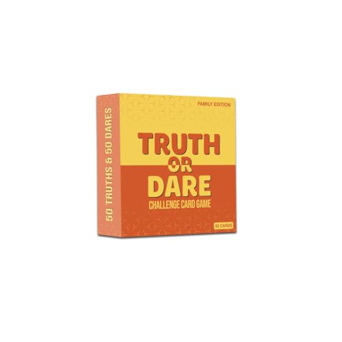 Superious Truth or Dare Challenge Card Family Game – Super Fun Party Card Games for Party Night, Travel Games, Playing Cards for Kids Games - Trivia Games for Kids and Adults - 50 Card