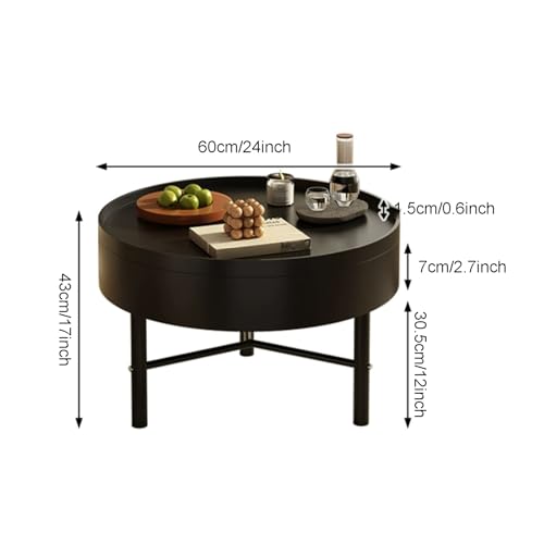 Table centrale ronde moderne à couvercle rotatif gain de place - 3