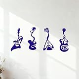 Fein geschnitzte Aufkleber Musikinstrumentenladen Rock-and-Roll-E-Gitarre 28x65.6cm Tattoo-Kultur Dunkelblau
