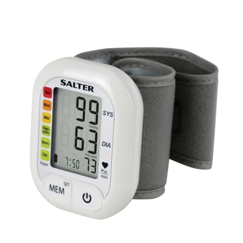 Salter Automatisches Handgelenk-Blutdruckmessgerät, 60 Speicherwerte | Erkennung unregelmäßiger...