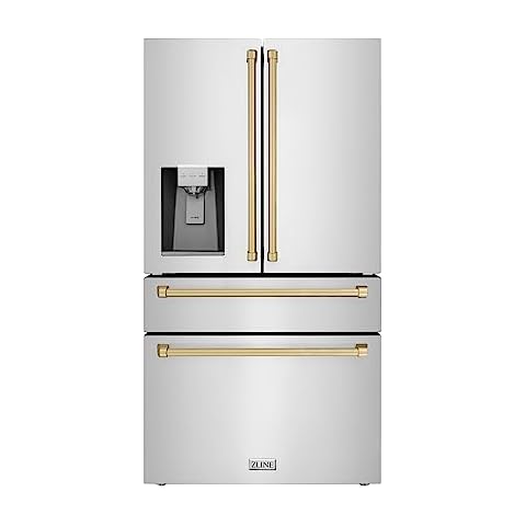 ZLINE Autograph 36 in. Counter-Depth Refrigerator with Bronze Traditional Handles (RFMZ-W-36-CB) Cover