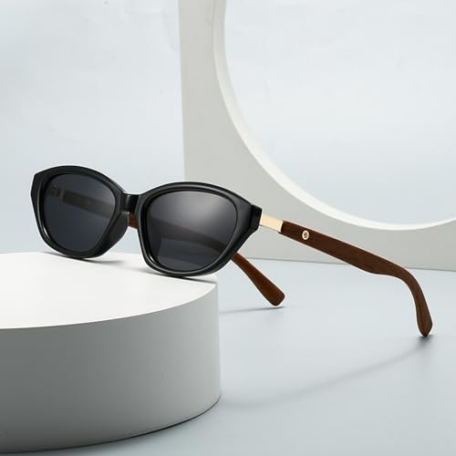 Lunettes de soleil à monture ronde café légères et élégantes
