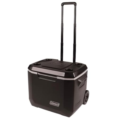 Coleman Xtreme 50qt Wheeled Cooler, Extra-Walled Insulation Keeps Ice up to 5 Days, Portable Rolling Hard Chiller