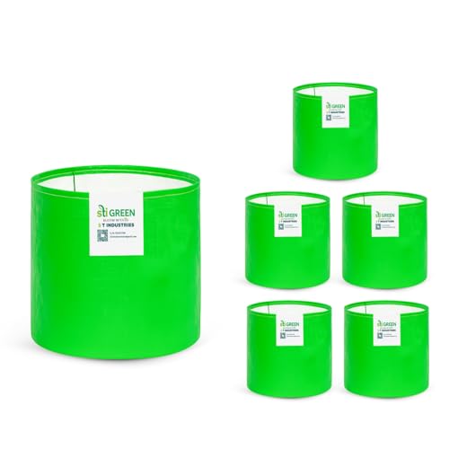 Image of HDPE Grow Bags for Plants 12X18 Inch (Pack of 6) | 260 GSM Heavy Duty UV-Protected Round Green Colour Plant Bags for Terrace and Vegetable Gardening | Strong & Reusable|