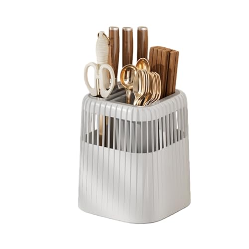 Lamantt収納ボックス 排水ラック 大容量 排水穴付き 防塵 防湿 通気性 組み立て簡単 キッチンシンク 省スペース U字型 包丁・まな板ラック 箸置き付き (白い四角)